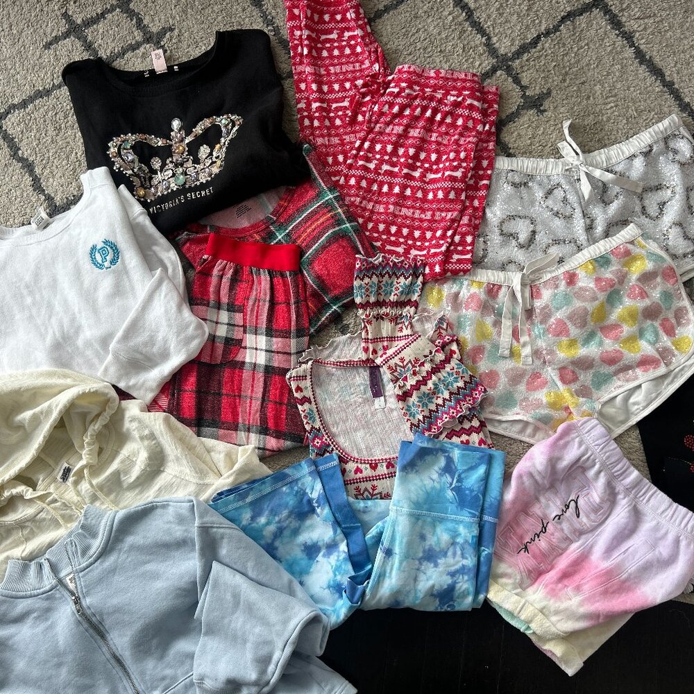 HUUUUGE VICTORIA'S SECRET + PINK PJ TOP AND PANTS LOT XS S